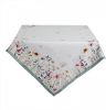 Clayre & Eef Tafelkleed 150x250 cm Wit Groen Katoen Rechthoek Bloemen online kopen