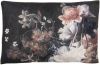 Clayre & Eef Sierkussen 60x40 cm Zwart Wit Polyester Rechthoek Bloemen online kopen