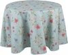 Clayre & Eef Rond Tafelkleed Ø 170 Cm Blauw Groen Katoen Rond Bloemen Tafellaken Tafellinnen Tafeltextiel Blauw online kopen