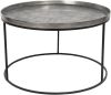 Clayre & Eef Salontafel Ø 80x48 Cm Zilverkleurig Aluminium Rond Bijzettafel Salon Tafel Koffietafel Zilverkleurig online kopen