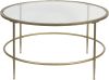Clayre & Eef Salontafel Ø 85x46 Cm Zilverkleurig Ijzer Glas Rond Bijzettafel Salon Tafel Koffietafel Zilverkleurig online kopen