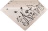 Clayre & Eef Vierkant Tafelkleed 100x100 Cm Beige Zwart Katoen Bloemen Tafellaken Tafellinnen Tafeltextiel Beige online kopen