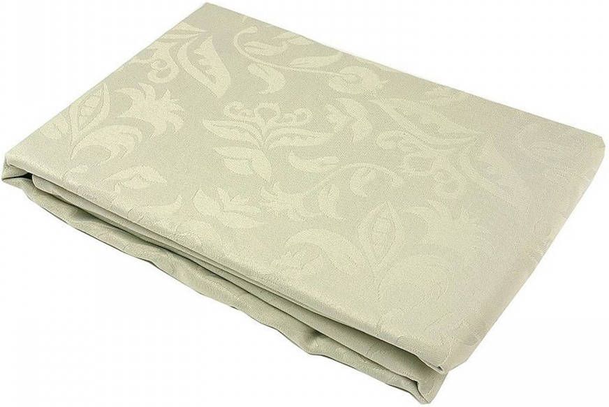 KOOK Tafelkleed 140 x 300 cm Damast Polyester Wit online kopen