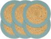 VidaXL Placemats 6 st 38 cm jute en katoen natuurlijk en groen online kopen