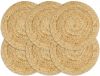 VidaXL Placemats 6 st rond 38 cm jute natuurlijk online kopen