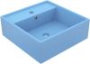 VidaXL Wastafel met overloop vierkant 41x41 cm keramiek mat lichtblauw online kopen