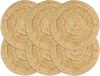 VidaXL Placemats 6 st rond 38 cm jute natuurlijk online kopen
