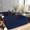 VidaXL Wastafel 41x30x12 cm keramiek mat donkerblauw online kopen