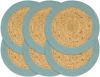 VidaXL Placemats 6 st 38 cm jute en katoen natuurlijk en groen online kopen