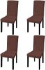 VidaXL Stoelhoes stretch recht 4 stuks bruin online kopen