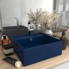 VidaXL Wastafel met overloop vierkant 41x41cm keramiek mat donkerblauw online kopen