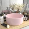 VidaXL Wastafel rond 40x15 cm keramiek mat roze online kopen